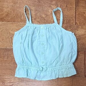 Toddler Girls Old Navy Buttoned Peplum tank Top - 4T - Pale Green (Mint Mist)